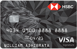 Front face of HSBC Visa Signature card