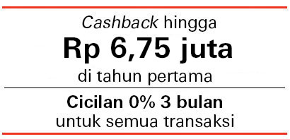 Kartu Kredit HSBC Platinum Cash Back, kartu kredit yang memberikan Anda cash back 25% untuk semua transaksi di restoran, supermarket dan transaksi online ditambah dengan cash back hingga 3% untuk semua transaksi Anda. Selain itu, semua transaksi Anda bisa dicicil mulai dari Rp 50 ribuan per bulan.